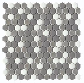 Confetti II Blend Mixed Finish Hex Mosaic 12X12 Swatch
