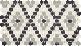 Unglazed Mosaics Hexagon 1X1 Dm 12X21 MT Pattern Swatch