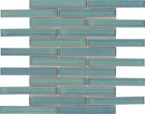 Regala Glossy 1X6 Offset Mosaic 12X12 Swatch
