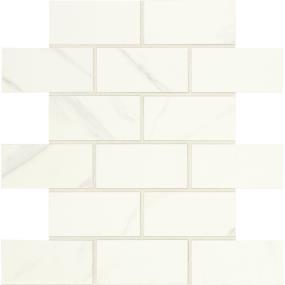 Florentine Brick Joint 2X4 Dm 12X12 Mt - Carrara Matte Swatch