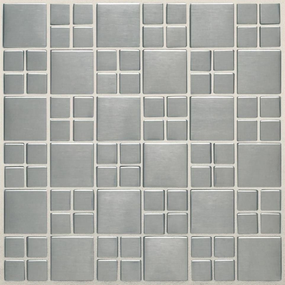 Metallica Square Combination Mm 12X12 St by Daltile - Brushed Stainless Steel Satin