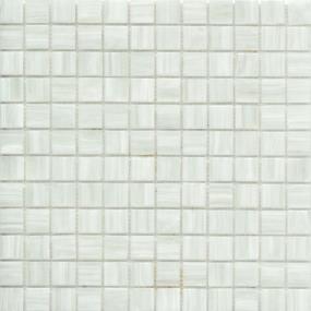 Swirl Glossy Glass 1X1 Mosaic On 12X12 - Pearl Swatch