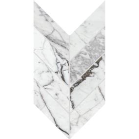 Marble Attache Lavish Chevron 2X5 Mm 7X14 Pl - Pearl Arabesque Polished Swatch