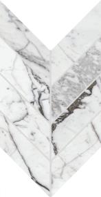 Marble Attache Lavish Chevron 2X5 Mm 7X14 Pl - Pearl Arabesque Polished Swatch