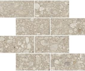 Perenne Slim Matte Offset Mosaic 3X6/12X12 6 Mm - Pecan Swatch