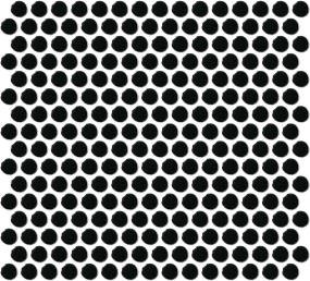 Daltile by Color Wheel Mosaic Penny Rounds Dm 13X11 Gl Grp2 - Black Glossy