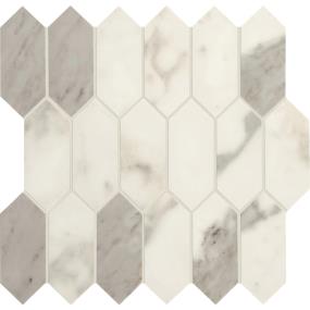 Marble Attache Linear Hexagon 2X5 Mm 12X13 Mt - Calacatta Matte Swatch