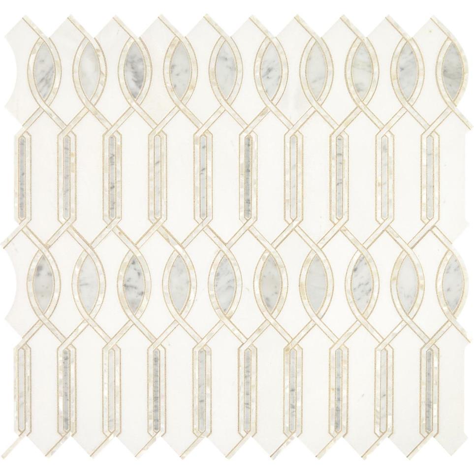 Lavaliere Imaginare Mm 11X11 Straight Edge Pl by Bel Terra - Carrara/Thassos/Mother Pearl Polished