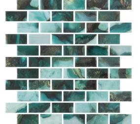 Waterlace Matte/Satin 1X2 Offset Mosaic 10X12 - Uma Swatch