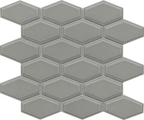 Reward Glossy 2X4 Beveled Hex Wide Mosaic 10X11 - Dove Swatch