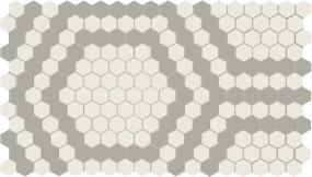 Unglazed Mosaics Hexagon 1X1 Dm 12X21 Mt - Ice White/Light Smoke Hex Matte Swatch