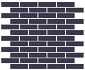 Savvy Glossy 1X3 Offset Mosaic 11X12 - Navy Swatch