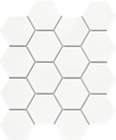 Catch Ice Glossy 3In Hexagon Mosaic 10X12 - Ice Swatch