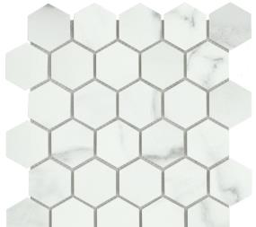 Visconde Matte 2In Hexagon Mosaic 12X12 - Silver Swatch