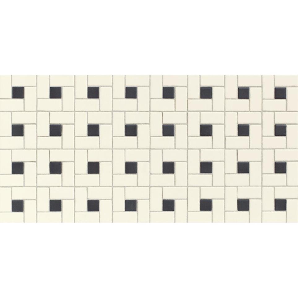 Keystones Windmill 1X2 Dm 12X24 Mt Pattern by Bel Terra - Biscuit/Black Dot Matte