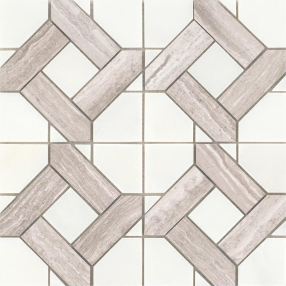 Alluro Mini Manor Polished Mosaic 12X12 by Emser Tile, LLC - Cream