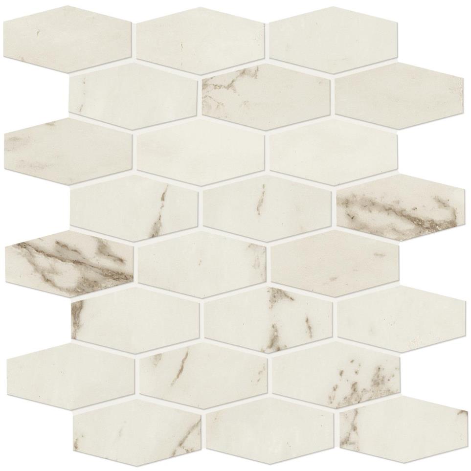 Classentino Marble Linear Hexagon 2X3 Mm 12X12 Mt by Bel Terra - Palazzo White Matte