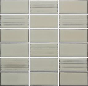 Nagara Glossy Stacked Mosaic 11X11 - Silver Swatch