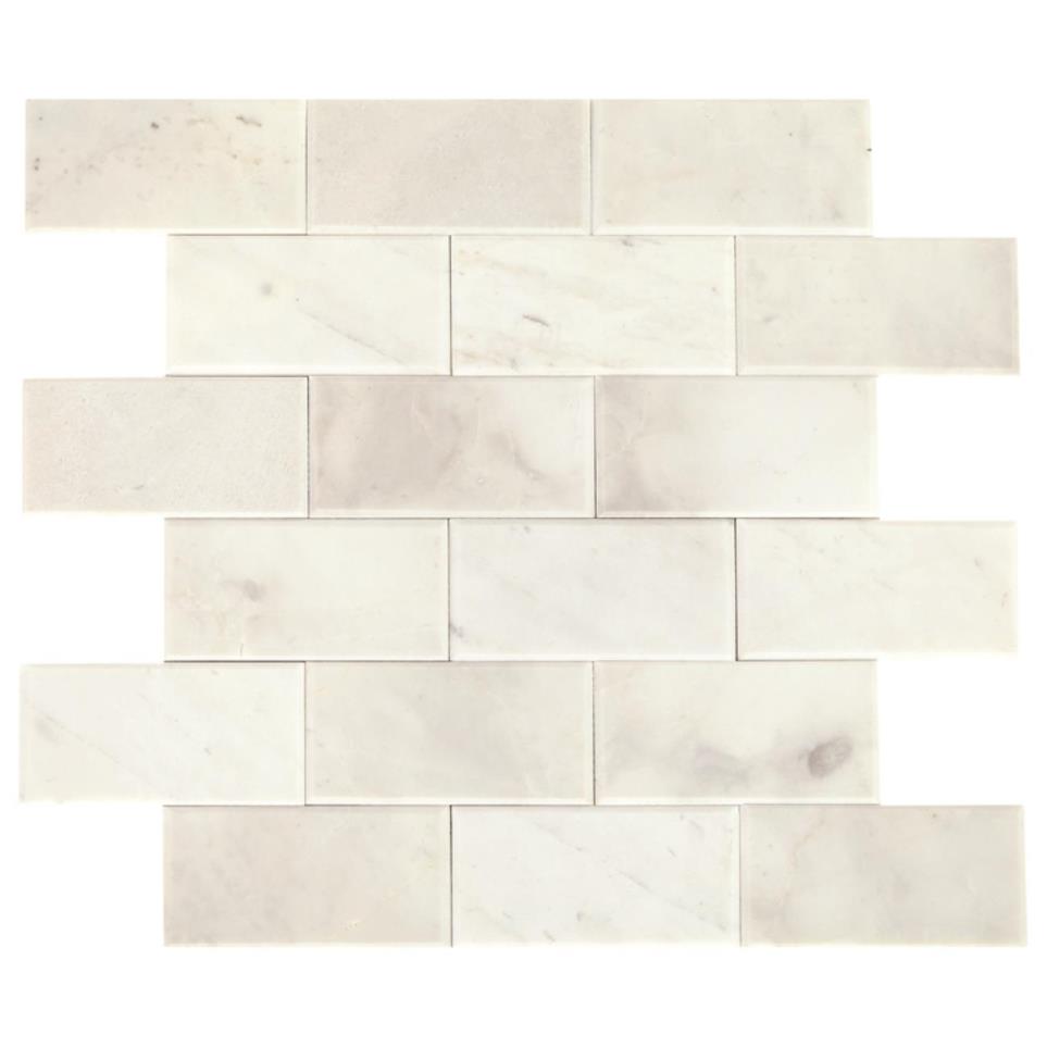 Simplystick Mosaix Brick Joint 2X4 Mm 12X12 Bevel Pl by Bel Terra - Stormy Mist Polished