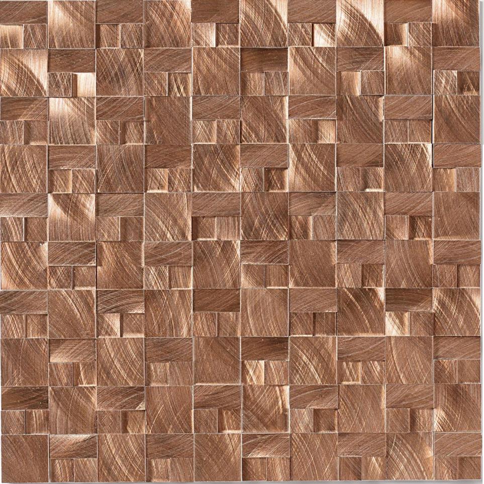 Structure 3D Block 1X1 Mm 12X12 St Grp2 by Daltile - Copper Satin