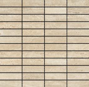 Jargon Honed 1X4 Stacked Mosaic 12X12 - Beige Swatch