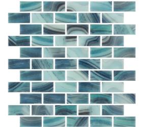 Waterlace Matte/Satin 1X2 Offset Mosaic 10X12 - Gau Swatch