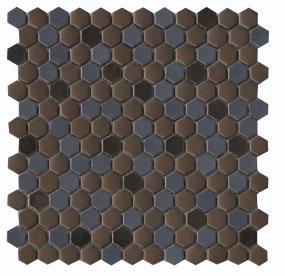 Confetti II Blend Mixed Finish Hex Mosaic 12X12 - Metal Swatch
