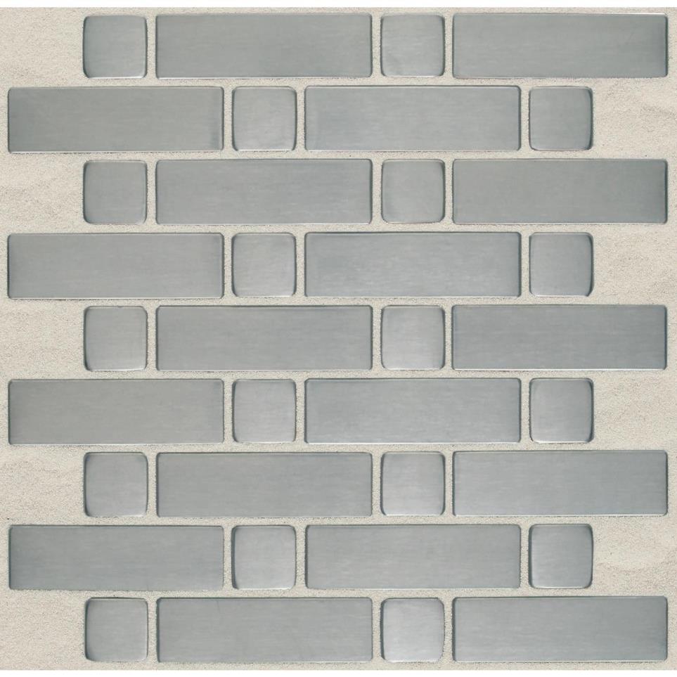 Metallica Lattice Weave Large Basketweave Mm 12X12 St by Daltile - Brushed Stainless Steel Satin