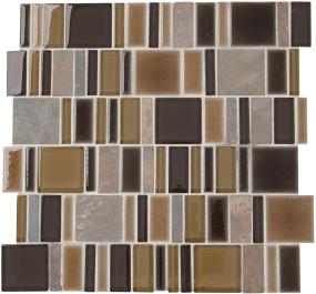 Midpark Mosaics Square Random 2 Mm 14X14 Mt - Bark Matte Swatch