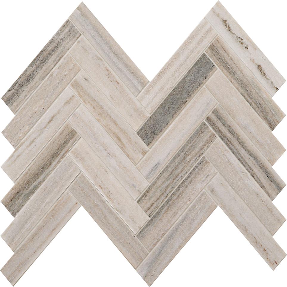 Ascend Stone Chevron 1X6 Mm 15X17 Straight Edge Hn by Bel Terra - Open Horizon Honed