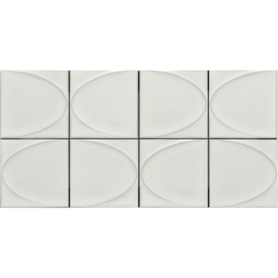 Mizu Glossy Ellipse Mosaic 8X16 by Emser Tile, LLC - Silver