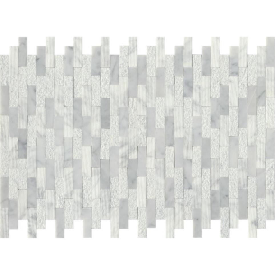 Link Natural Split Face Linear Mosaic Mo/12X18 by Emser Tile, LLC - White
