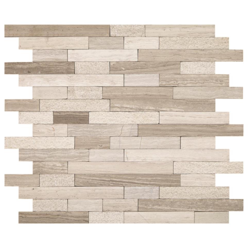 Minute Mosaix Random Linear Mm 12X12 Straight Edge Mx by Bel Terra - Chenille White Mix