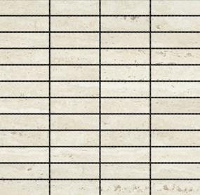 Jargon Honed 1X4 Stacked Mosaic 12X12 - Ivory Swatch