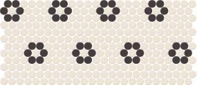 Keystones Penny Rounds Dm 10X22 Mt Grp1 - Arctic White/Black Matte Swatch