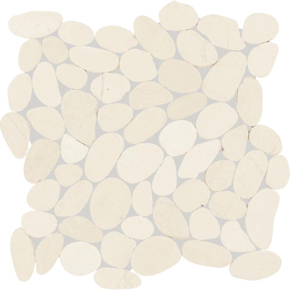 Pebble Oasis Flat Pebble Mm 13X13 Tm by Daltile - Icicle Tumbled