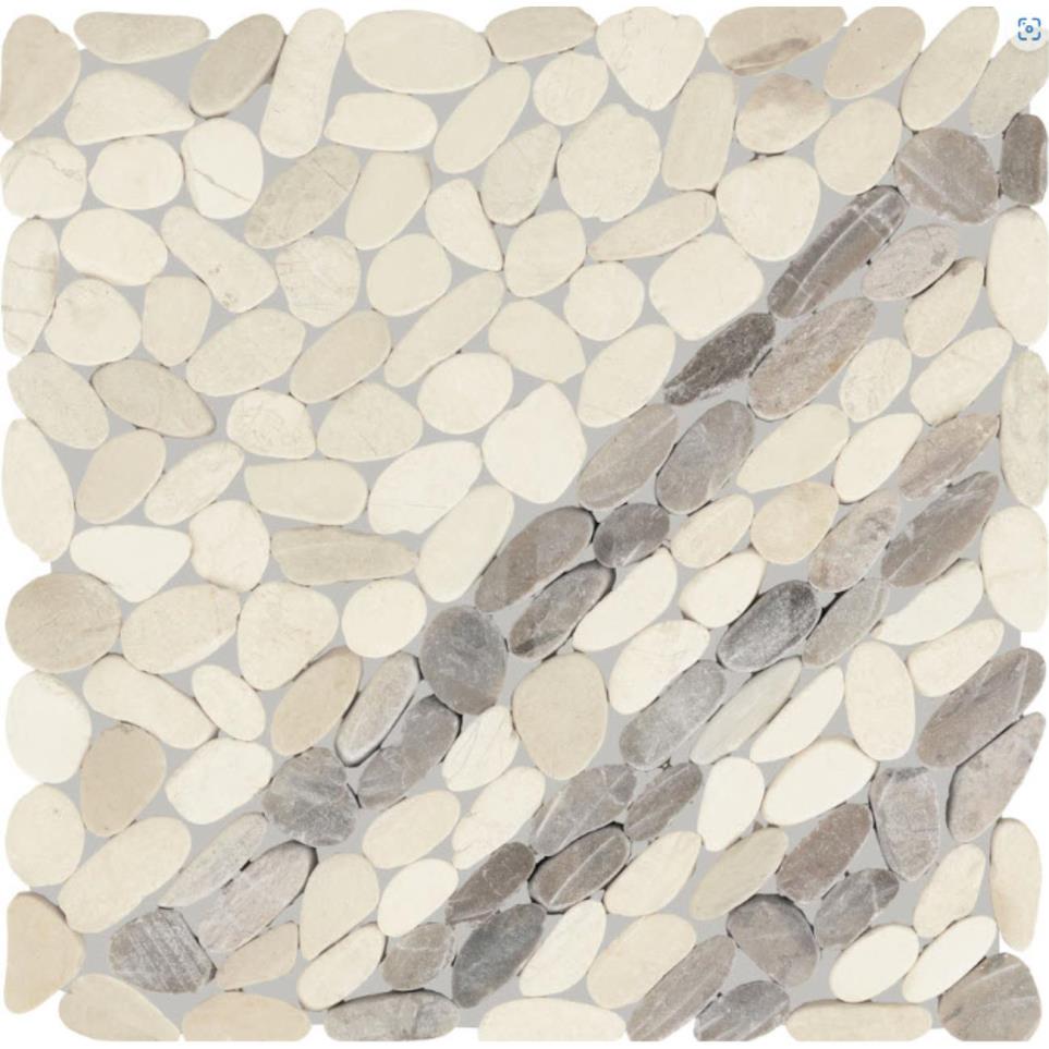 Pebble Oasis Striped Pebble Mm 12X12 Tm by Daltile - Seashell Tumbled
