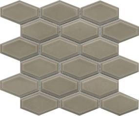 Reward Glossy 2X4 Beveled Hex Wide Mosaic 10X11 - Taupe Swatch