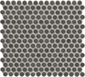 Savvy Glossy 1X1 Penny Mosaic 11X12 - Pewter Swatch