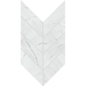 Marble Attache Lavish Chevron 2X5 Mm 7X14 Pl - Diamond Carrara Polished Swatch