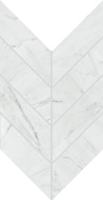 Marble Attache Lavish Chevron 2X5 Mm 7X14 Pl - Diamond Carrara Polished Swatch
