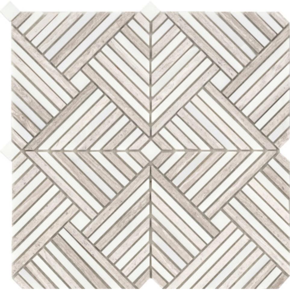 Alluro Mini Palace Polished Mosaic 12X12 by Emser Tile, LLC - Cream