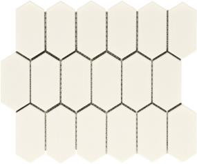 Omni Glossy Picket Mosaic 10X12 - Ivory Swatch