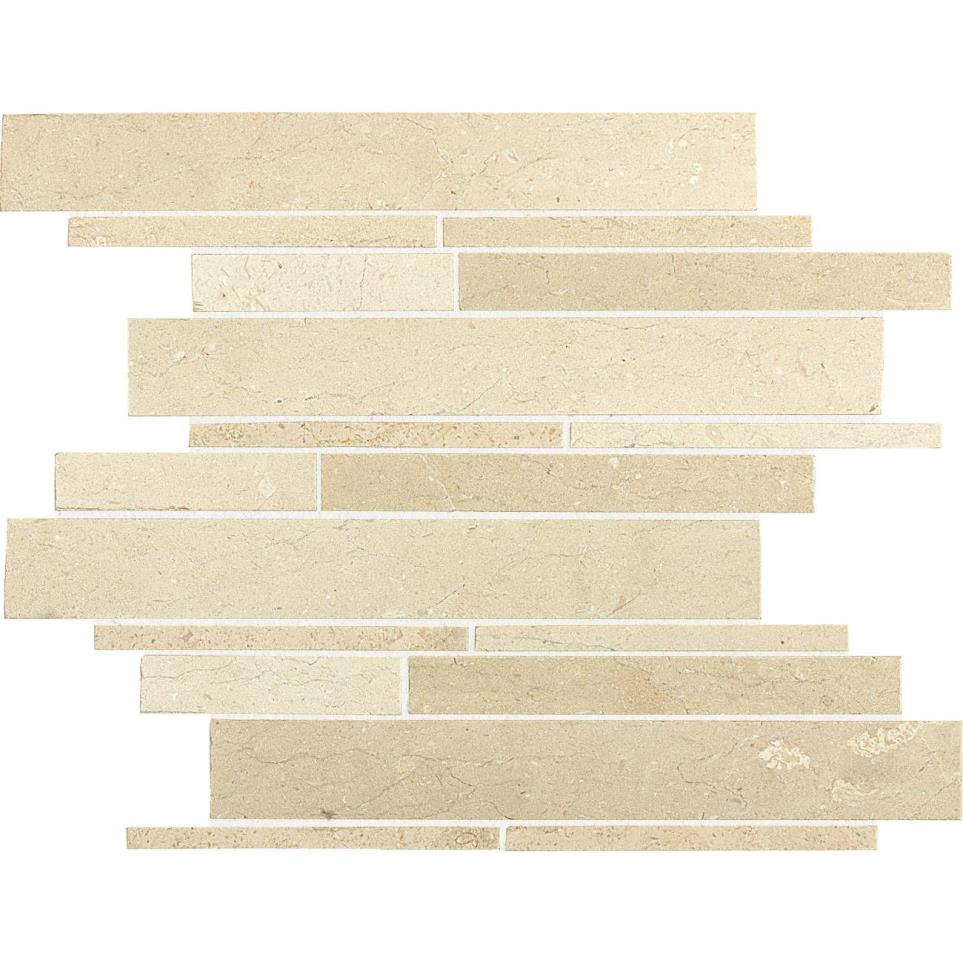 Marble Random Linear Mm 12X15 Straight Edge Mx by Bel Terra - Havana Tan Mix