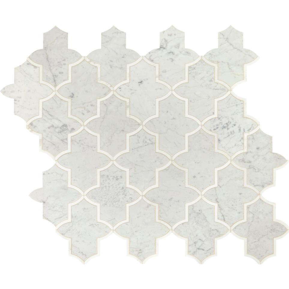 Lavaliere Byzantine Mm 13X12 Straight Edge Pl by Bel Terra - Carrara White/Thassos White Polished