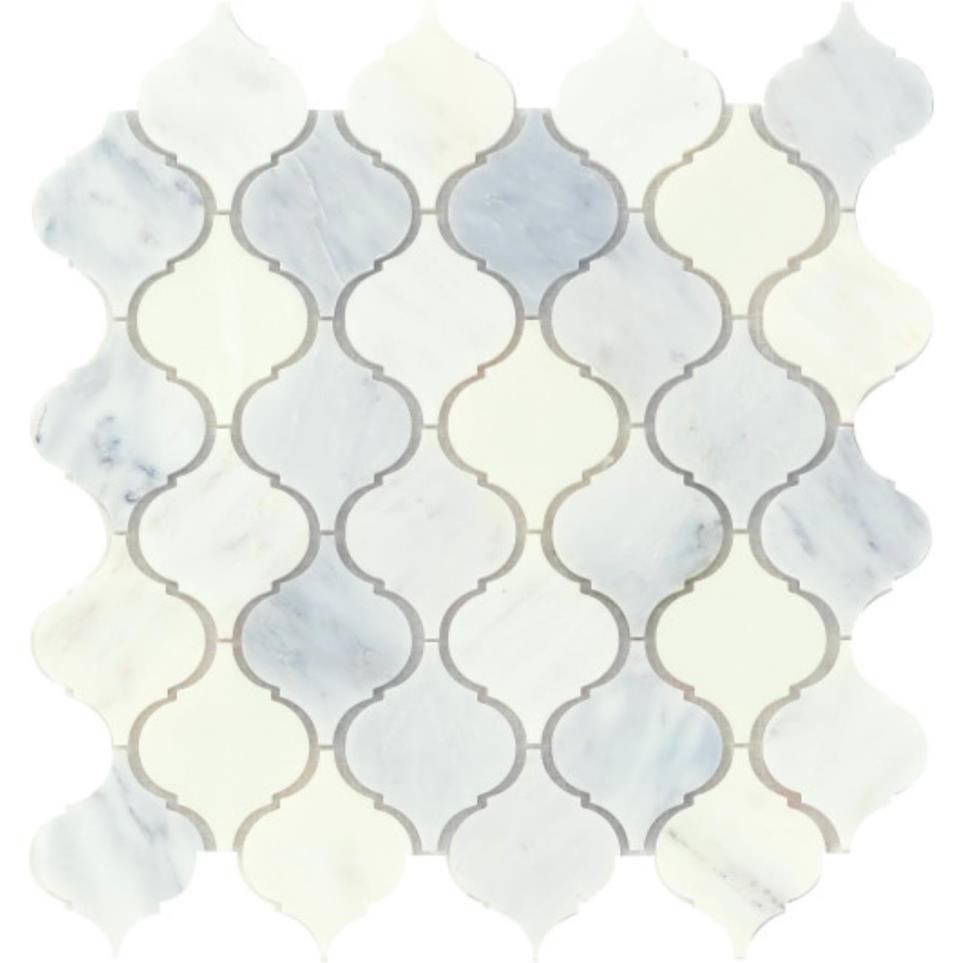 Marble Polished Lantern Pattern Mosaic 12X12 by Emser Tile, LLC - Winter Frost