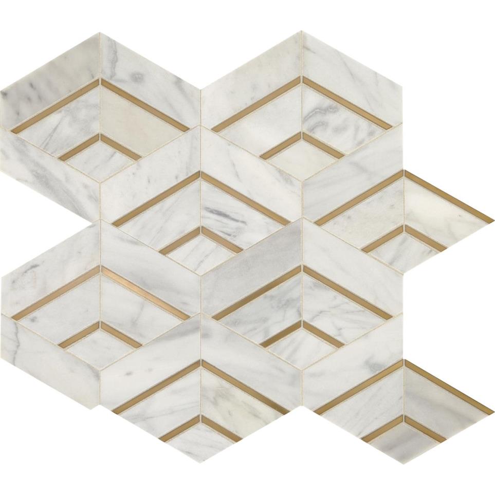 Lavaliere Intermix Mm 12X14 Straight Edge Hn by Bel Terra - Alluring White/Brass Honed
