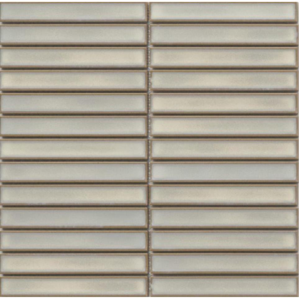 Souvenir Gloss Stacked Mosaic 1X6 On 12X12 by Emser Tile, LLC - Faro