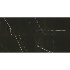 Marble Attache Rectangle 24X48 ST - Nero Satin Swatch