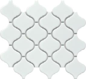 Influence Gloss Arabesque Mosaic 10X12 - White Swatch